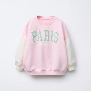 New ZARA ‘Paris’ Raised Slogan Sweatshirt – Toddler Size 2 (NWT)
